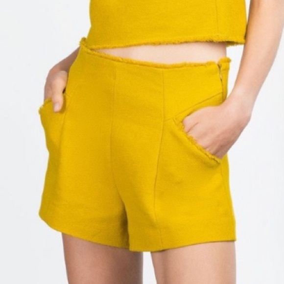 Zara Pants - ZARA High Waist Yellow Shorts